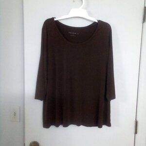 Susan Graver 1X Brown Top